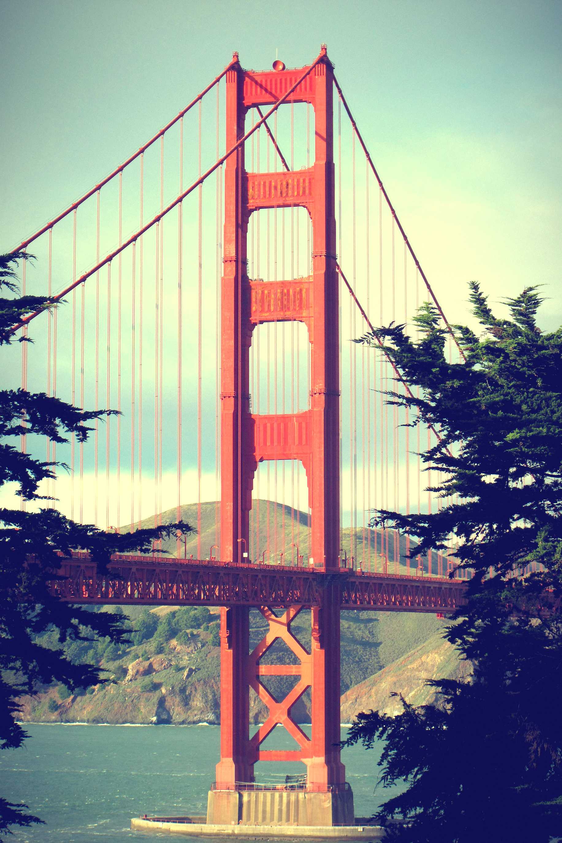 Golden Gate Bridge with Y2K filter applied